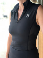 Nomad Equestrian Sleeveless Summer Base Layer in Black with mesh side panels