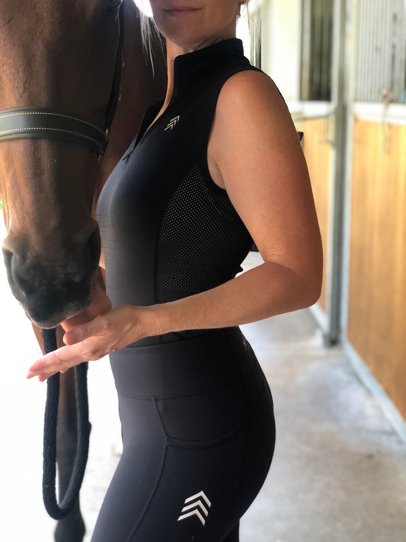 Nomad Equestrian Sleeveless Summer Base Layer in Black