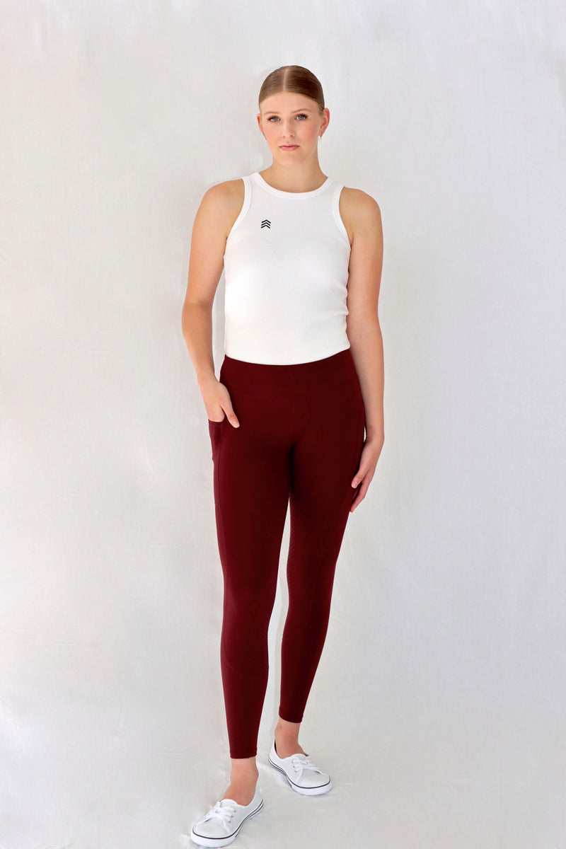 Maroon / Burgundy Riding Tights